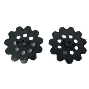 2 Knex Sprocket Gears 6mm Hole Black Replacement Parts Two Pieces Plastic 517900